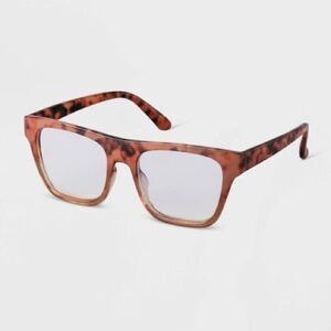 Women's Tortoise Retro Square Blue Light Filtering Glasses - A New Day™ • NIB